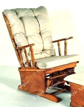 Rocking-chair "CANADIEN" - Fauteuil à bascule - Haut - Seul - Écru