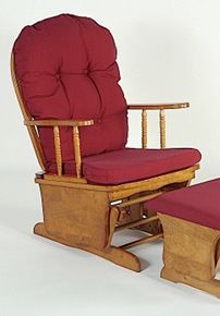 Rocking-chair "CANADIEN" - Fauteuil et pouf à bascule - Framboise